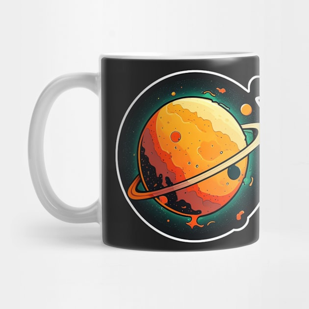 Ringed Planet Sticker by Walford-Designs